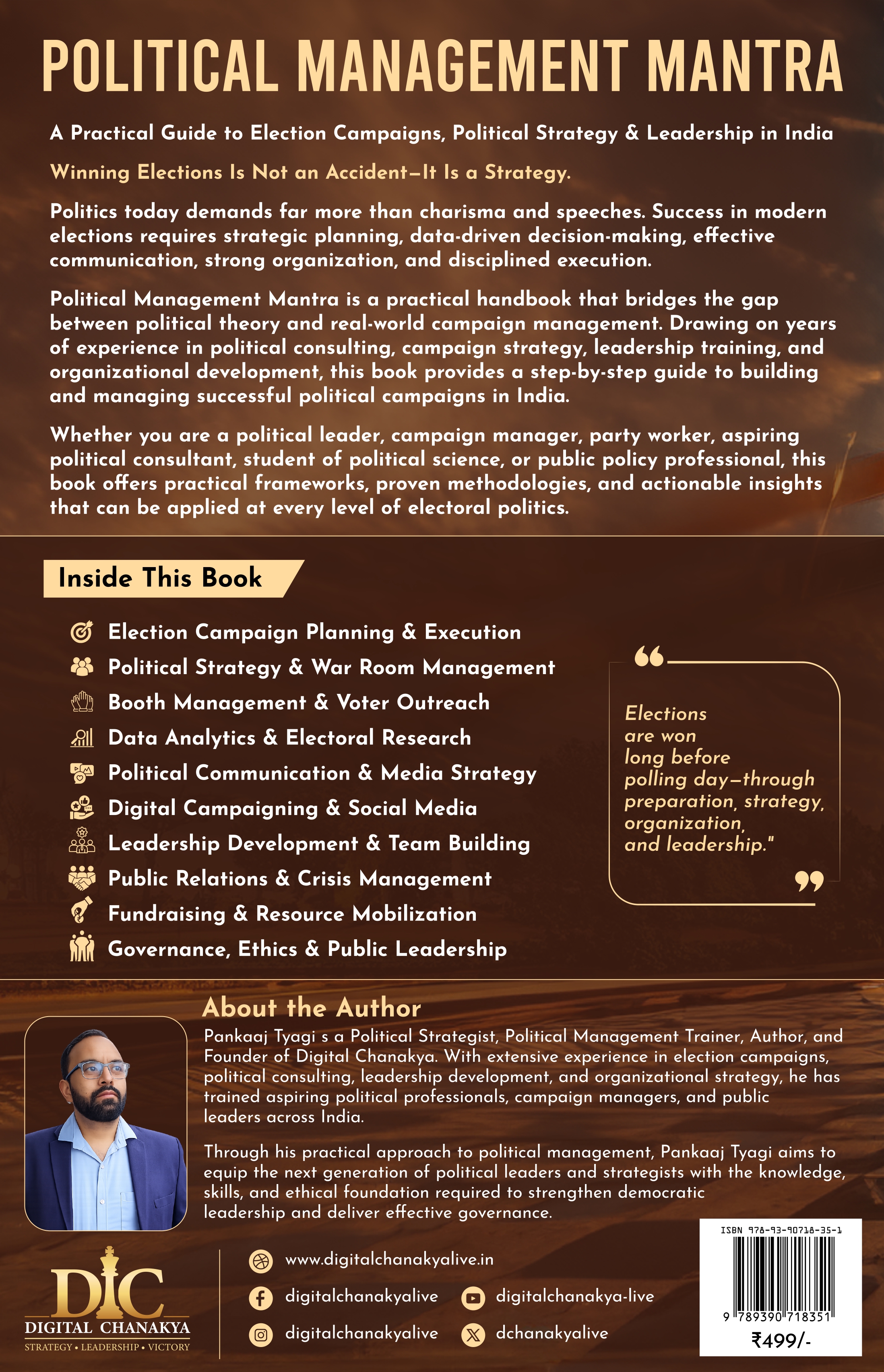 Political Management Mantra - A Practical Guide to Election Campaigns, Political Strategy & Leadership in India By Pankaaj Tyagi